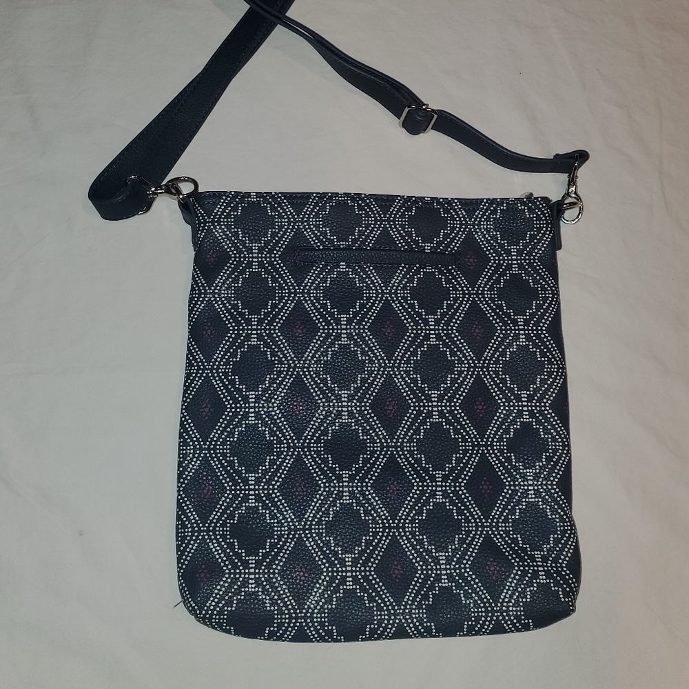 THIRTY-ONE NAVY BLUE PATTERNED CROSSBODY BAG Purse